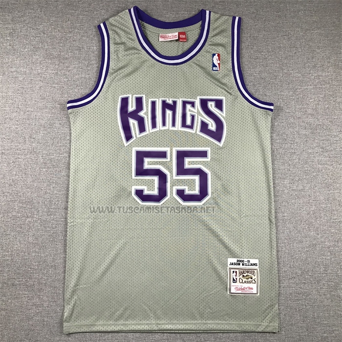 Camiseta Jason Williams NO 55 Sacramento Kings Mitchell & Ness 2000-01 Gris